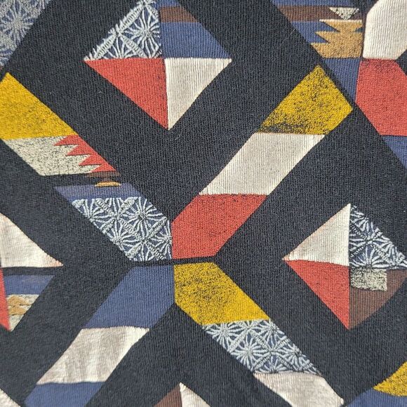 Armani Exchange T Shirt Women's Small Black Tribal Diamond Argyle Short‎ Sleeve - Picture 2 of 8